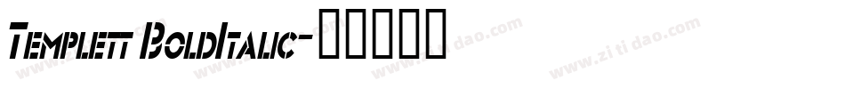 Templett BoldItalic字体转换